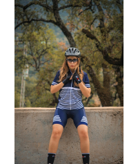 Cuissard cycliste femme sans bretelles Zinia Marinière