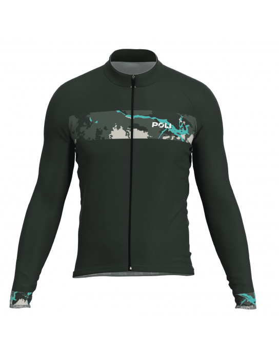 ILPALADINO Femme Manches Longues Maillot et Cuissard Long Velo Cyclisme Hiver Toison Polyester