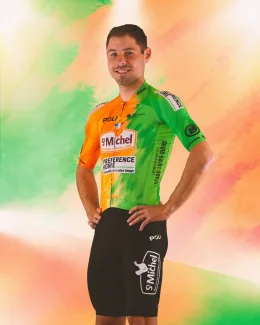 Maillot Cyclisme pro unisexe - ST MICHEL - PREFERENCE HOME - AUBER 93 | ORANGE/VERT