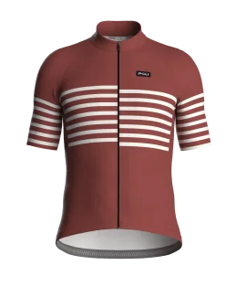 Maillot cyclisme ajusté unisexe - LINEA | MARRON