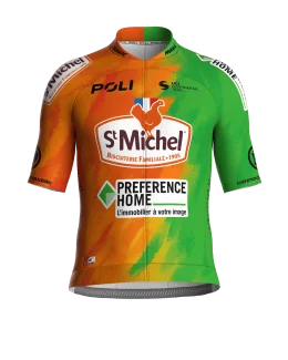 Maillot Cyclisme pro unisexe - ST MICHEL - PREFERENCE HOME - AUBER 93 | ORANGE/VERT