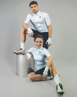 Maillot cyclisme ajusté unisexe - PRISME | BLANC