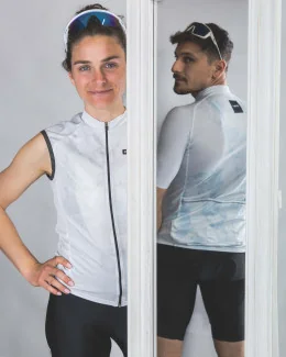 Maillot cyclisme sans manches unisexe - CARRARE | BLANC