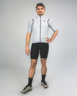 Maillot cyclisme sans manches unisexe - CARRARE | BLANC