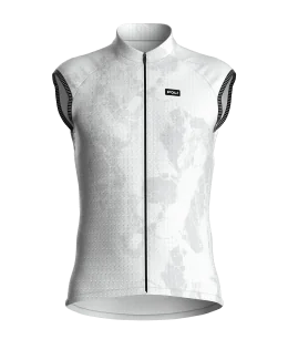 Maillot cyclisme sans manches unisexe - CARRARE | BLANC