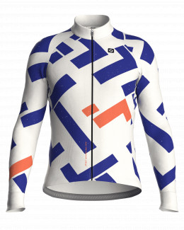 Maillot vélo manches longues unisexe - GRIDCUT | BLEU PRUSSE