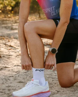 Paire de chaussettes running Q-RUN Logo | BLANC
