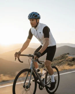 Gilet cyclisme sans manches unisexe - GILL | BLANC