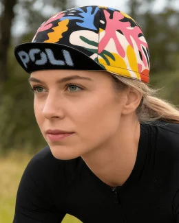Casquette de cyclisme en toile - SILVA | JAUNE/CORAIL
