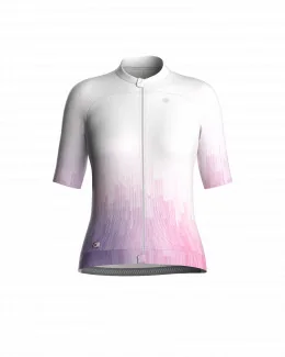 Maillot cyclisme très ajusté unisexe - THALYS | BLANC/ROSE
