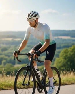 Maillot cyclisme très ajusté unisexe - THALYS | BLANC/VERT