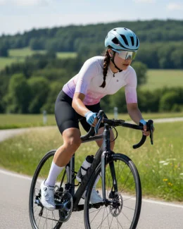 Maillot cyclisme très ajusté unisexe - THALYS | BLANC/ROSE