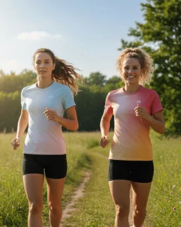 T-shirt manches courtes femme - PHOTON | BLEU/ROSE