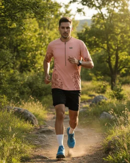 Maillot trail homme - LICHEN | CORAIL