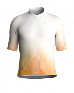 Maillot cyclisme très ajusté unisexe - THALYS | BLANC/ORANGE