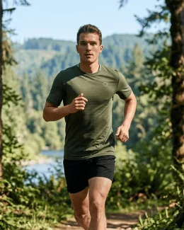 T-shirt running homme ajusté PHOSPHENE | VERT
