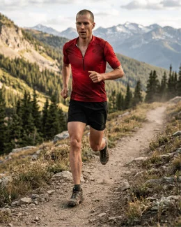 Maillot trail homme PHOSPHENE | ROUGE