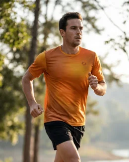 T-shirt running homme ajusté PHOSPHENE | ORANGE