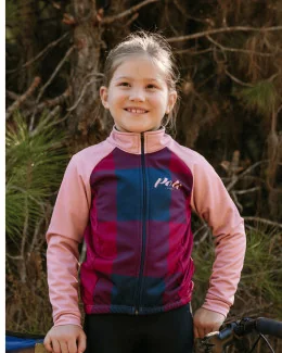 Veste thermique enfant fille - VICHY | ROSE/BORDEAUX