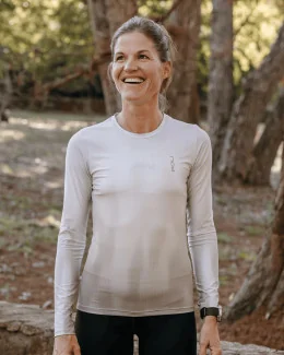 T-shirt running manches longues femme - STORM | BEIGE