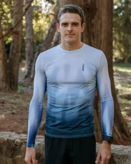 T-shirt running homme manches longues - STORM | BLEU CLAIR