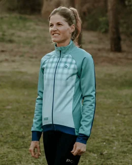 Veste thermique mi-saison femme - VICHY | VERT CLAIR